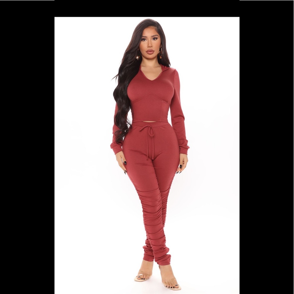 Ruched Legging Set - Marsala size SMALL